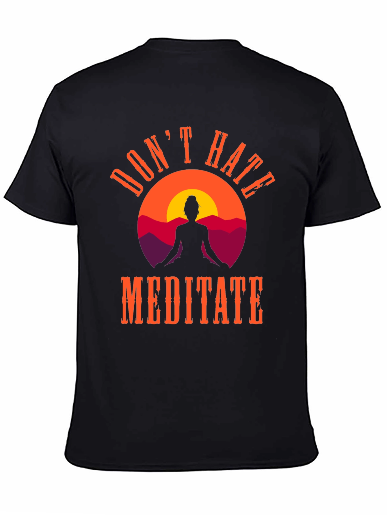 Dont Hate Meditate Graphic Tee - Black