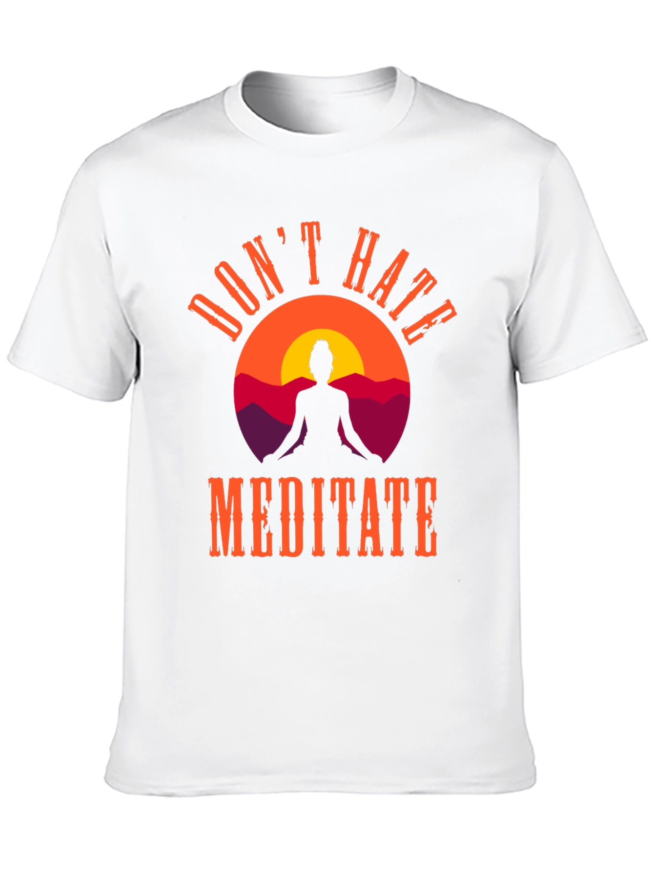 Dont Hate Meditate Graphic Tee - Black