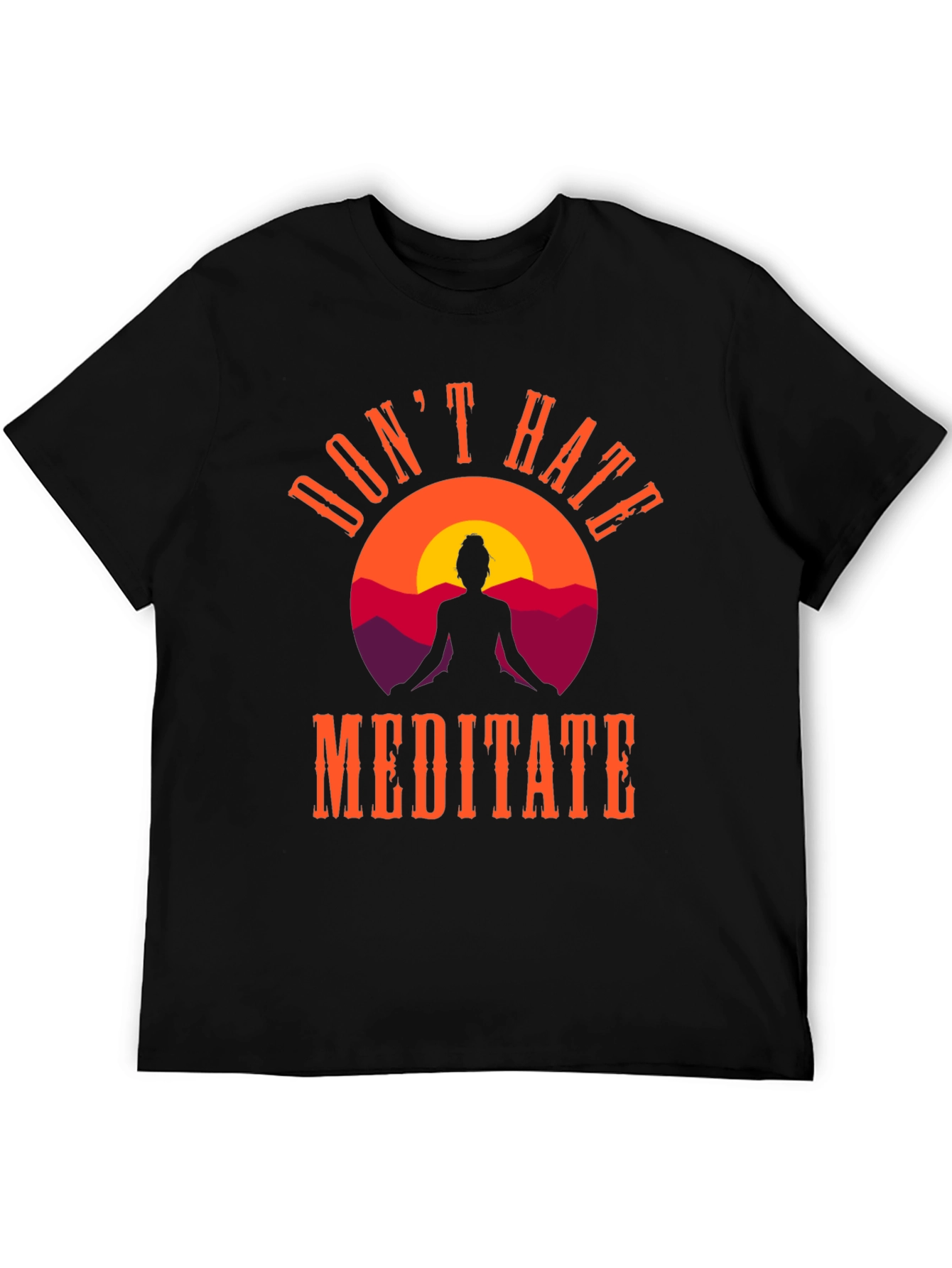 Dont Hate Meditate Graphic Tee - Black