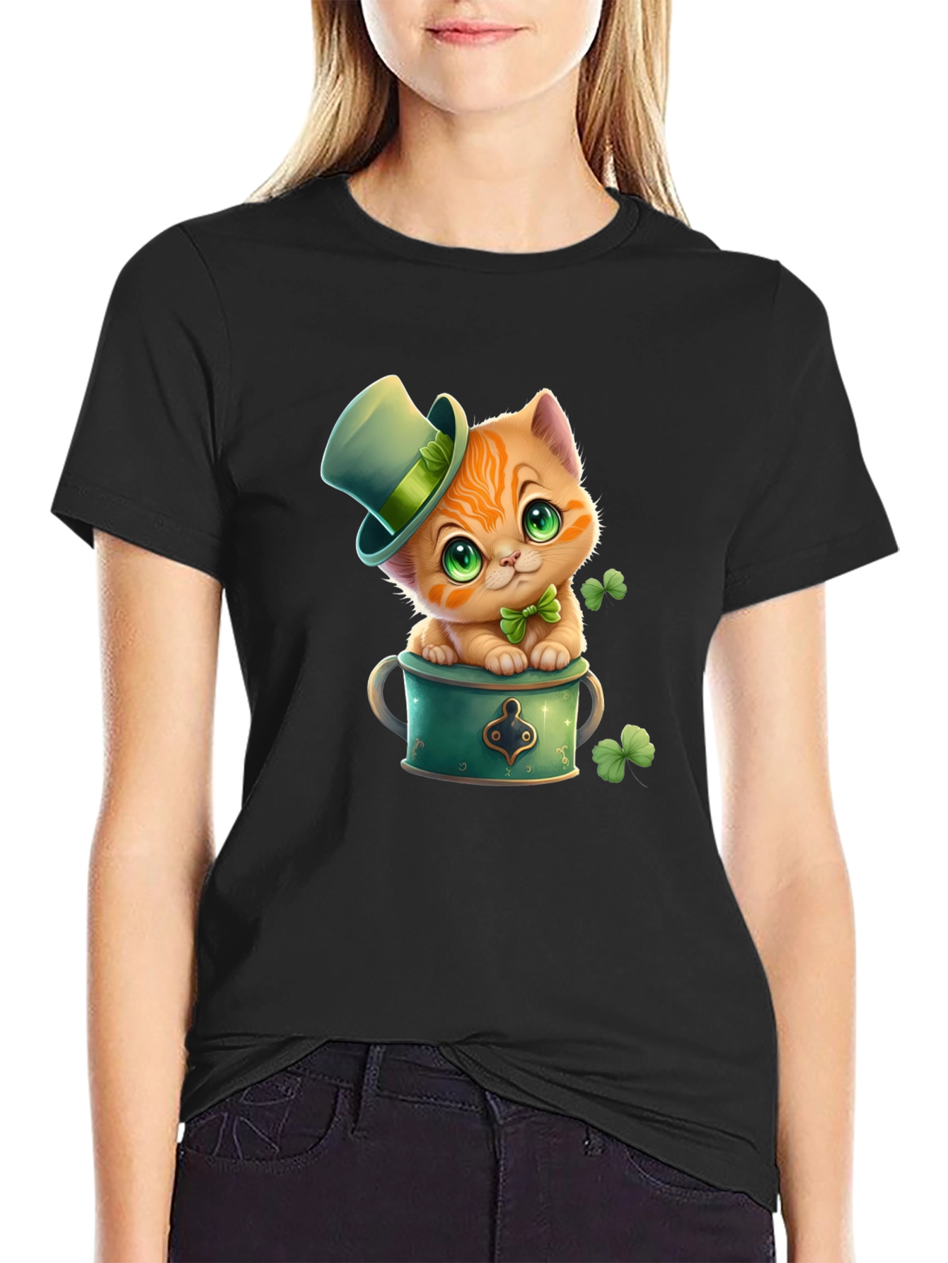 Lucky Cat St. Patricks Day T-Shirt