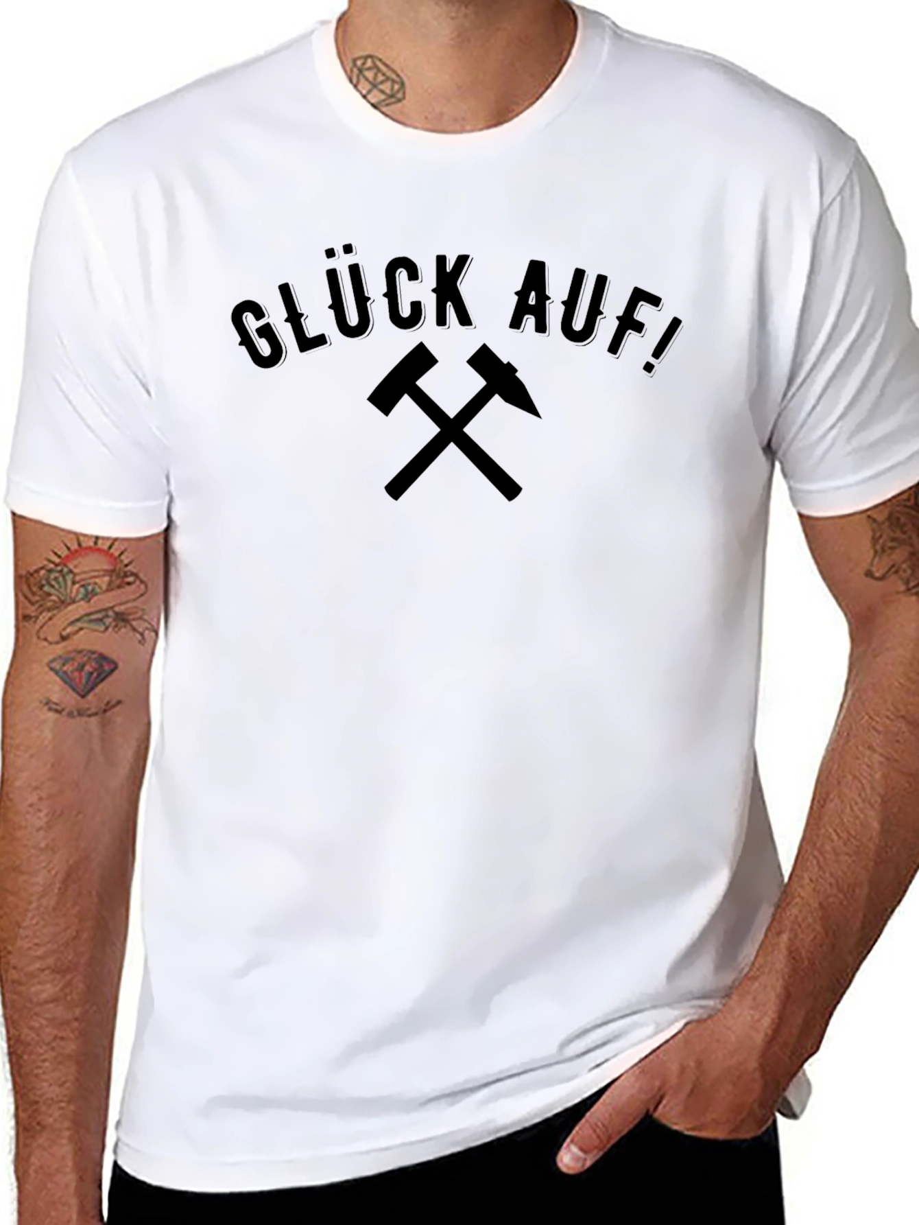 Glück Auf! Miners Greeting Black Graphic T-Shirt