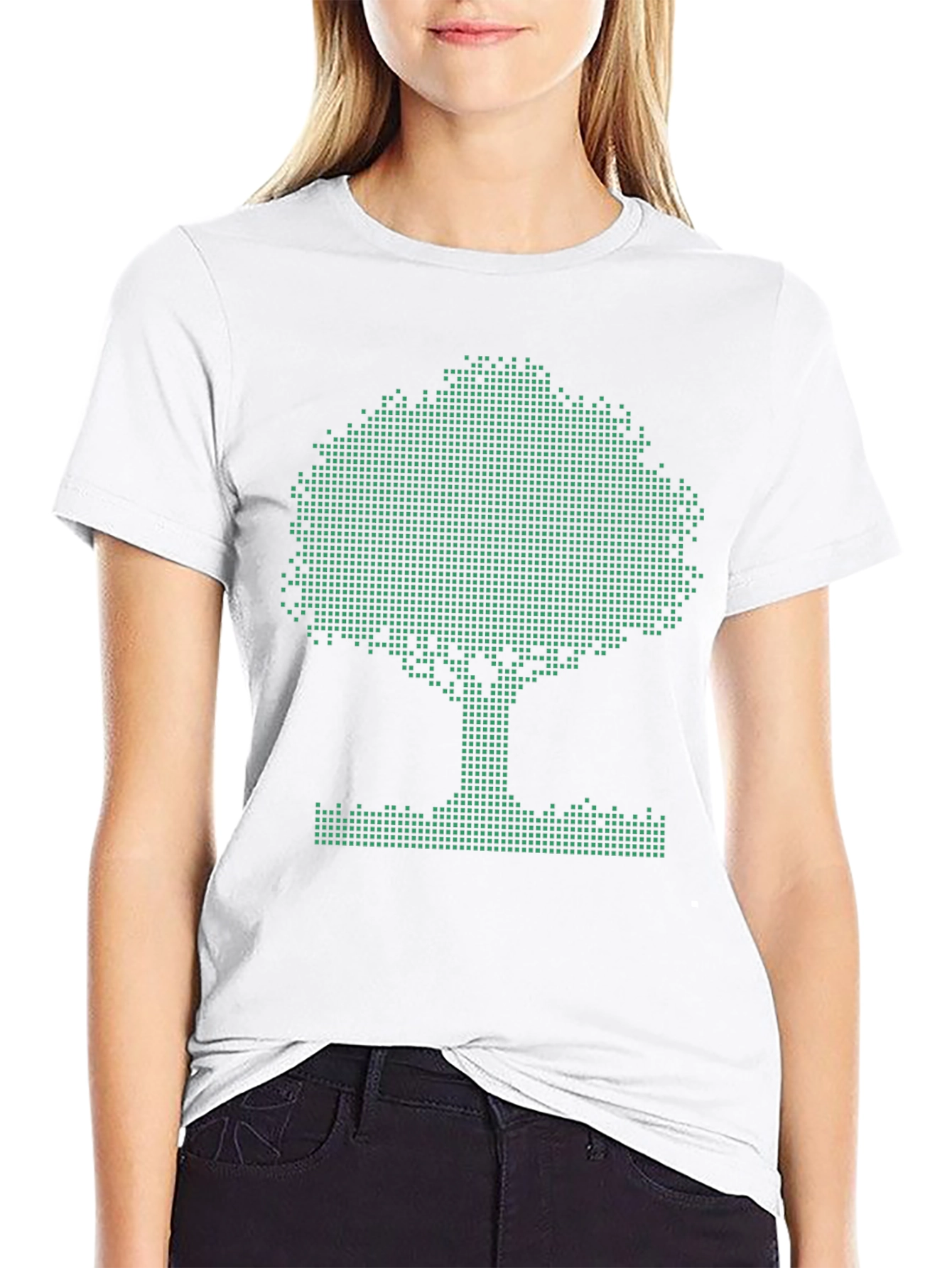Pixel Tree Graphic Tee - Eco-Friendly Style