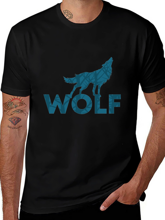 Wolf Graphic Print Black T-Shirt
