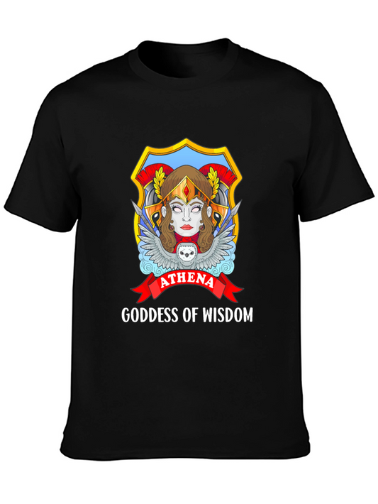 Athena Goddess of Wisdom Black T-Shirt