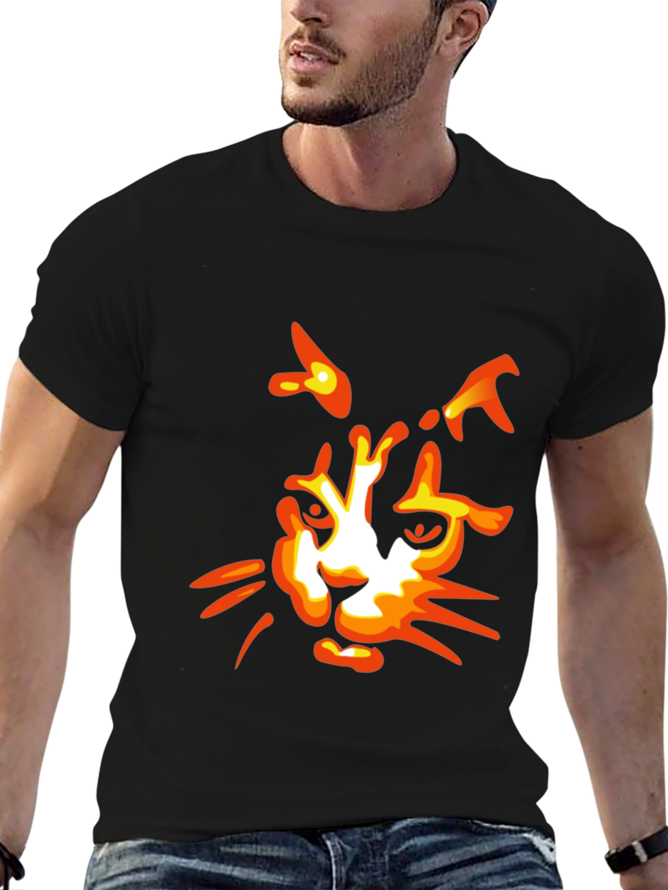 Cool Cat Graphic Tee - Black