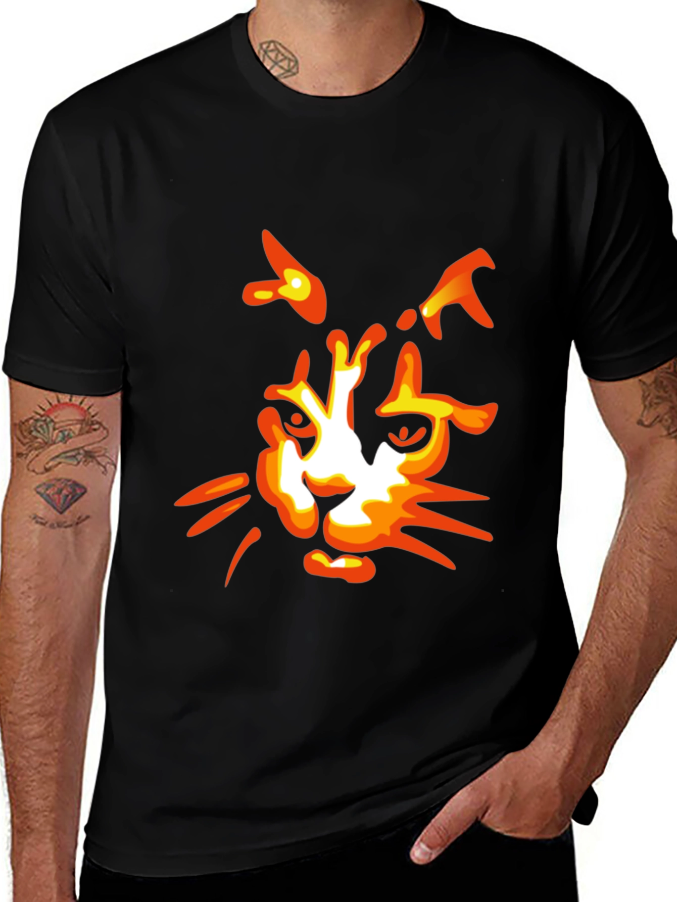 Cool Cat Graphic Tee - Black
