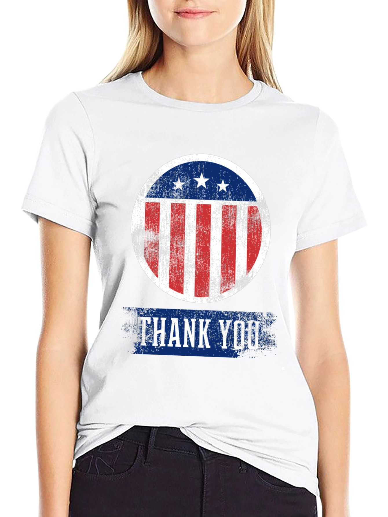 Patriotic Thank You T-Shirt - Distressed Design