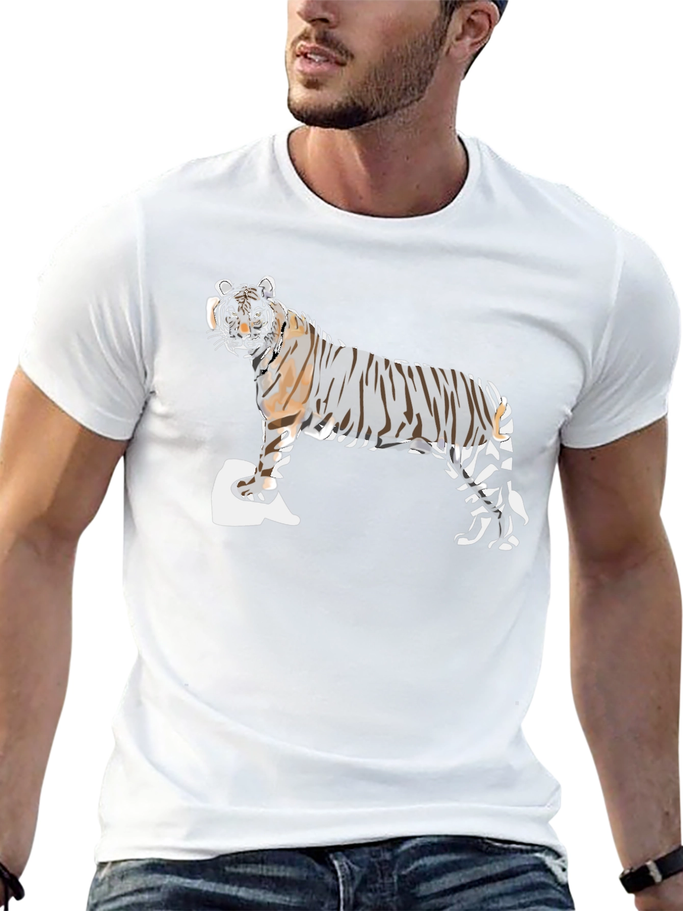 Tiger Graphic Tee - Mens Black Short Sleeve