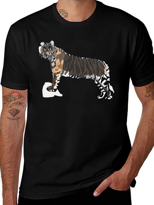 Tiger Graphic Tee - Mens Black Short Sleeve