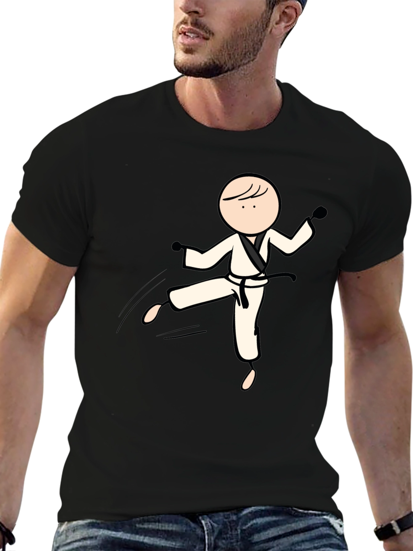 Karate Stick Figure Graphic Tee