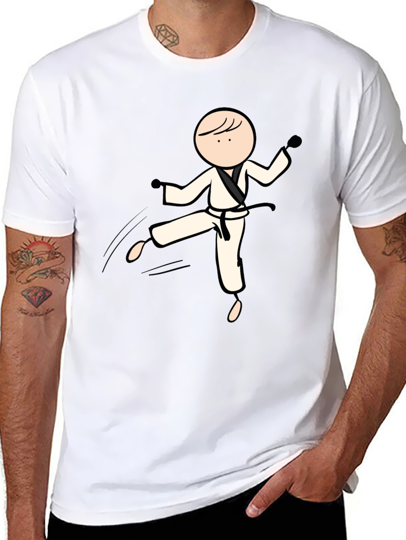Karate Stick Figure Graphic Tee