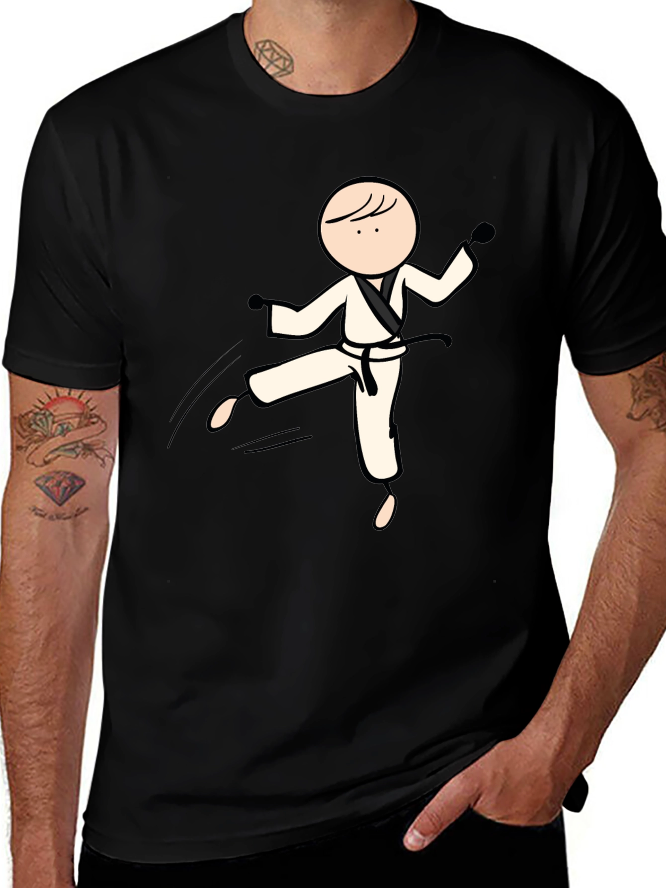 Karate Stick Figure Graphic Tee