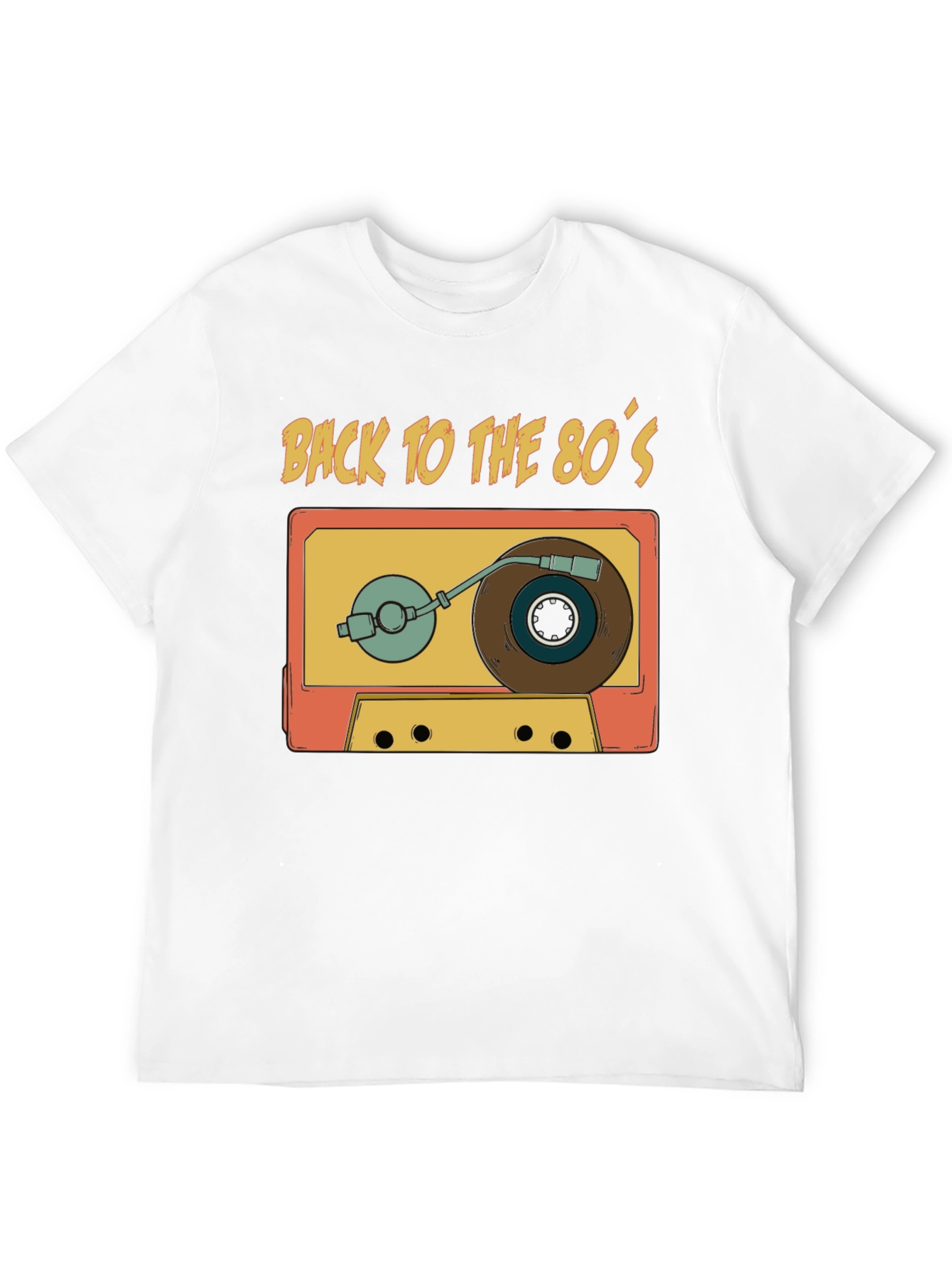 Retro 80s Cassette Tape Turntable Graphic T-Shirt
