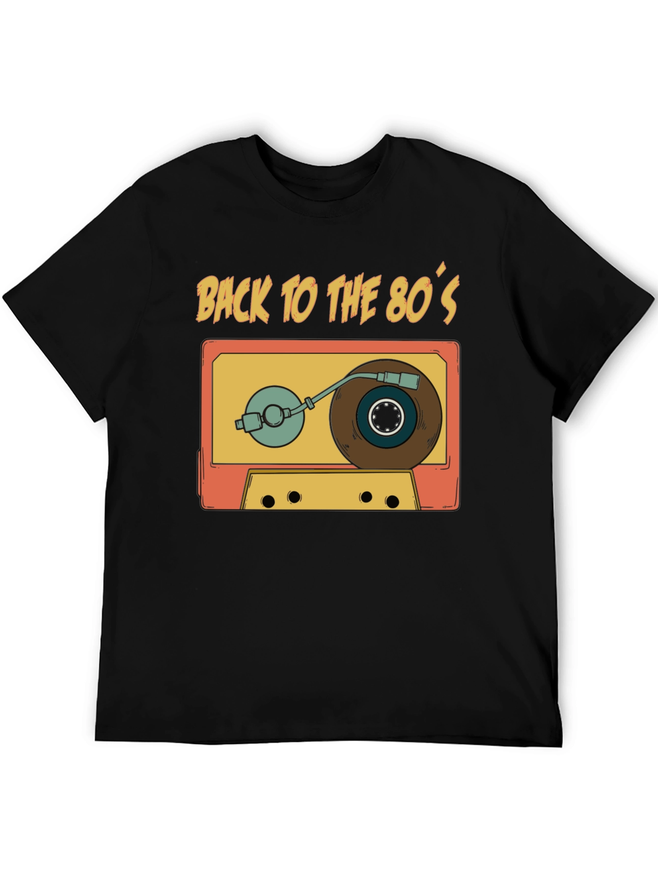 Retro 80s Cassette Tape Turntable Graphic T-Shirt