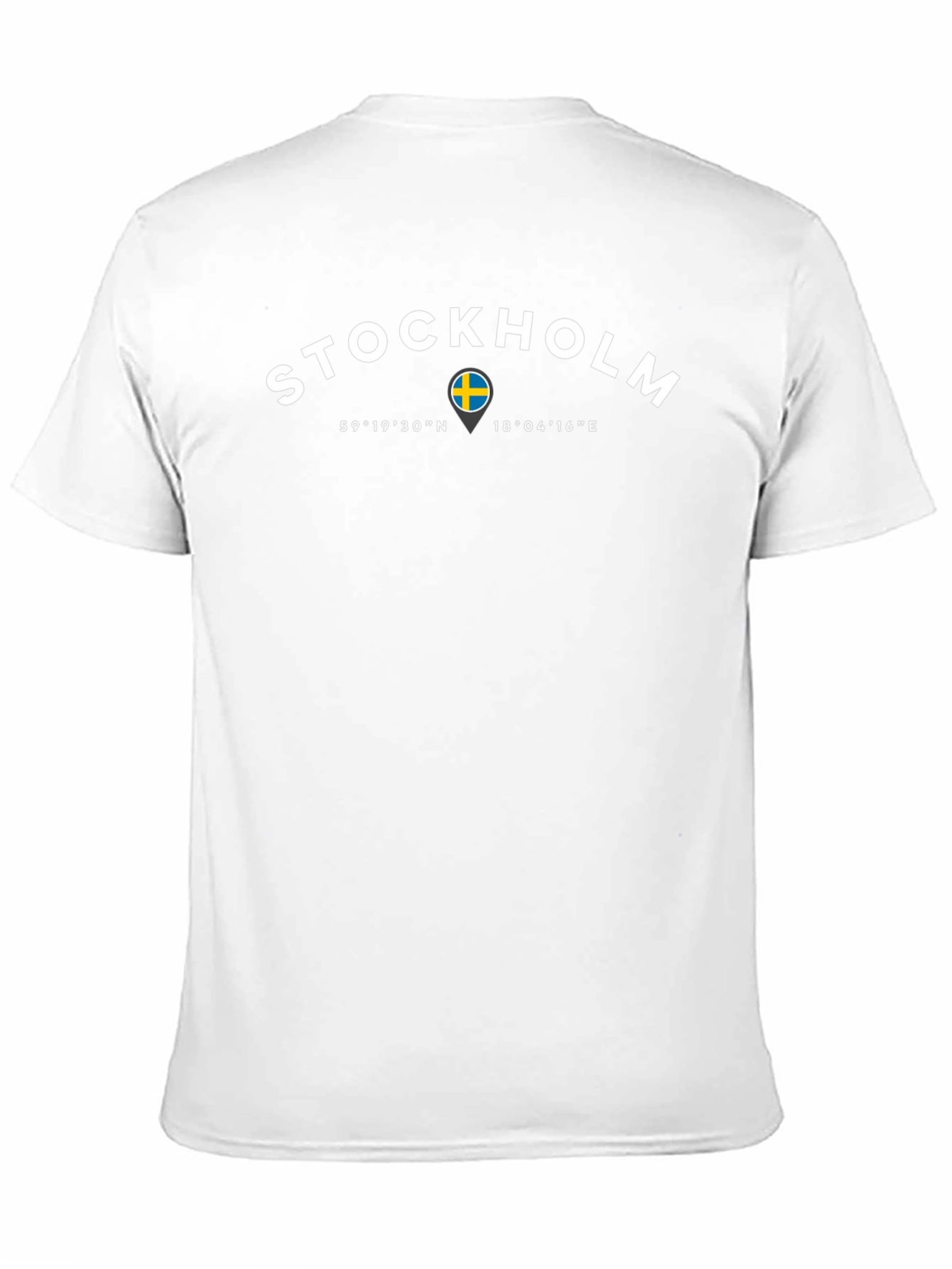 Stockholm Sweden Coordinates Mens Black T-Shirt