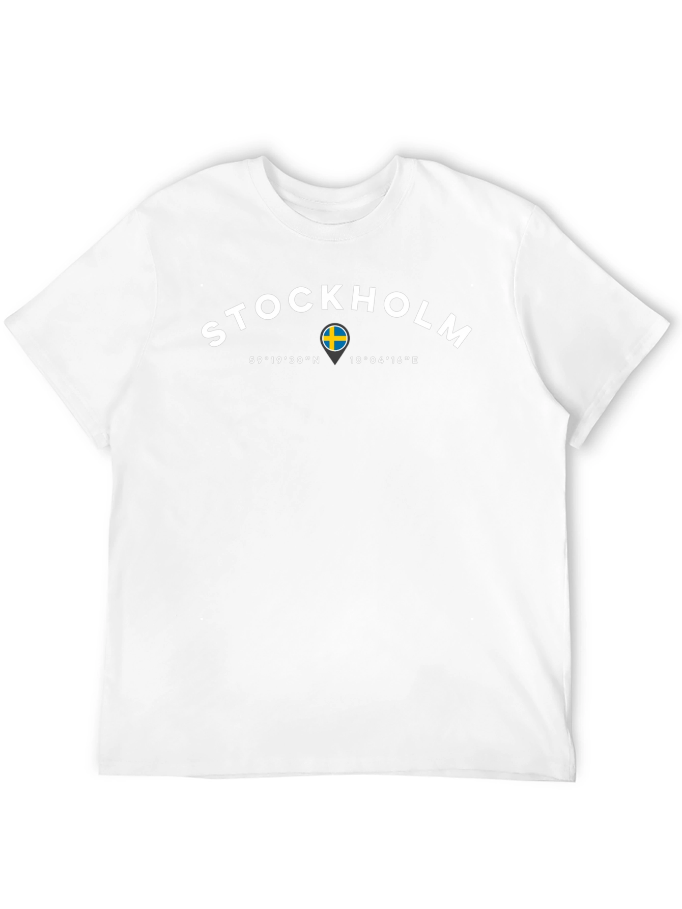 Stockholm Sweden Coordinates Mens Black T-Shirt