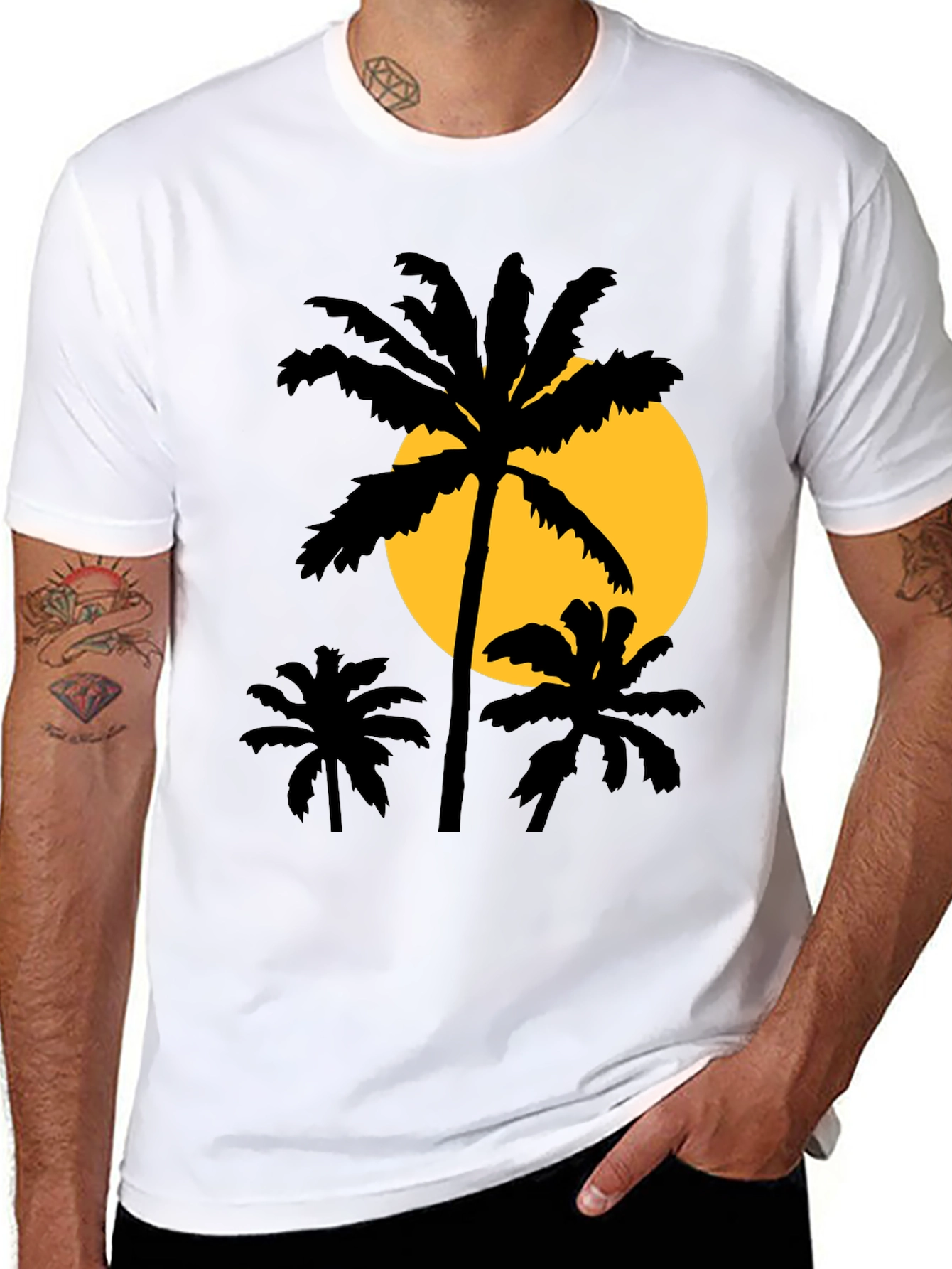 Palm Tree Sunset Graphic T-Shirt