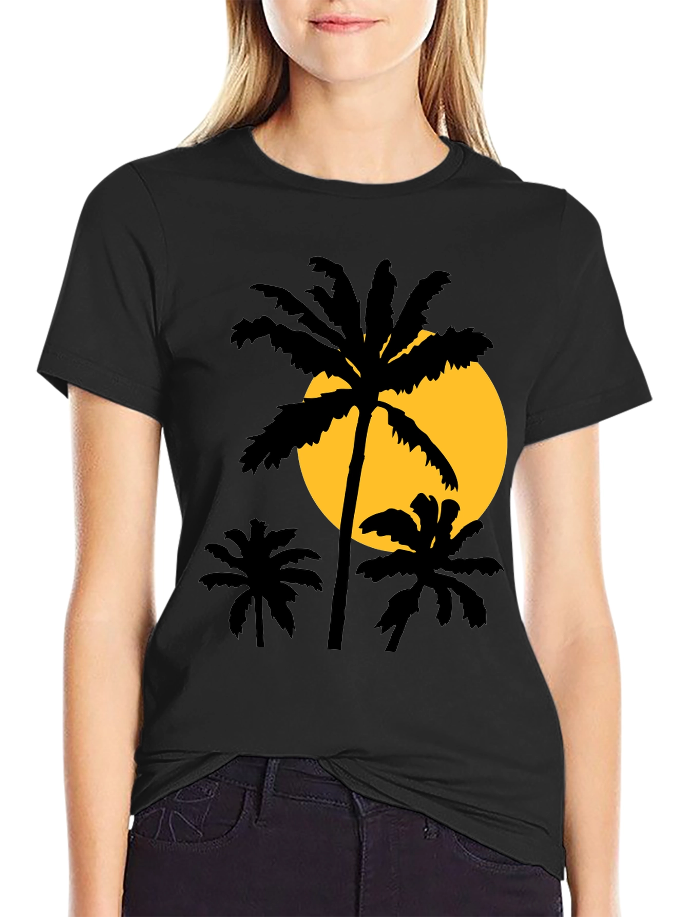 Palm Tree Sunset Graphic T-Shirt