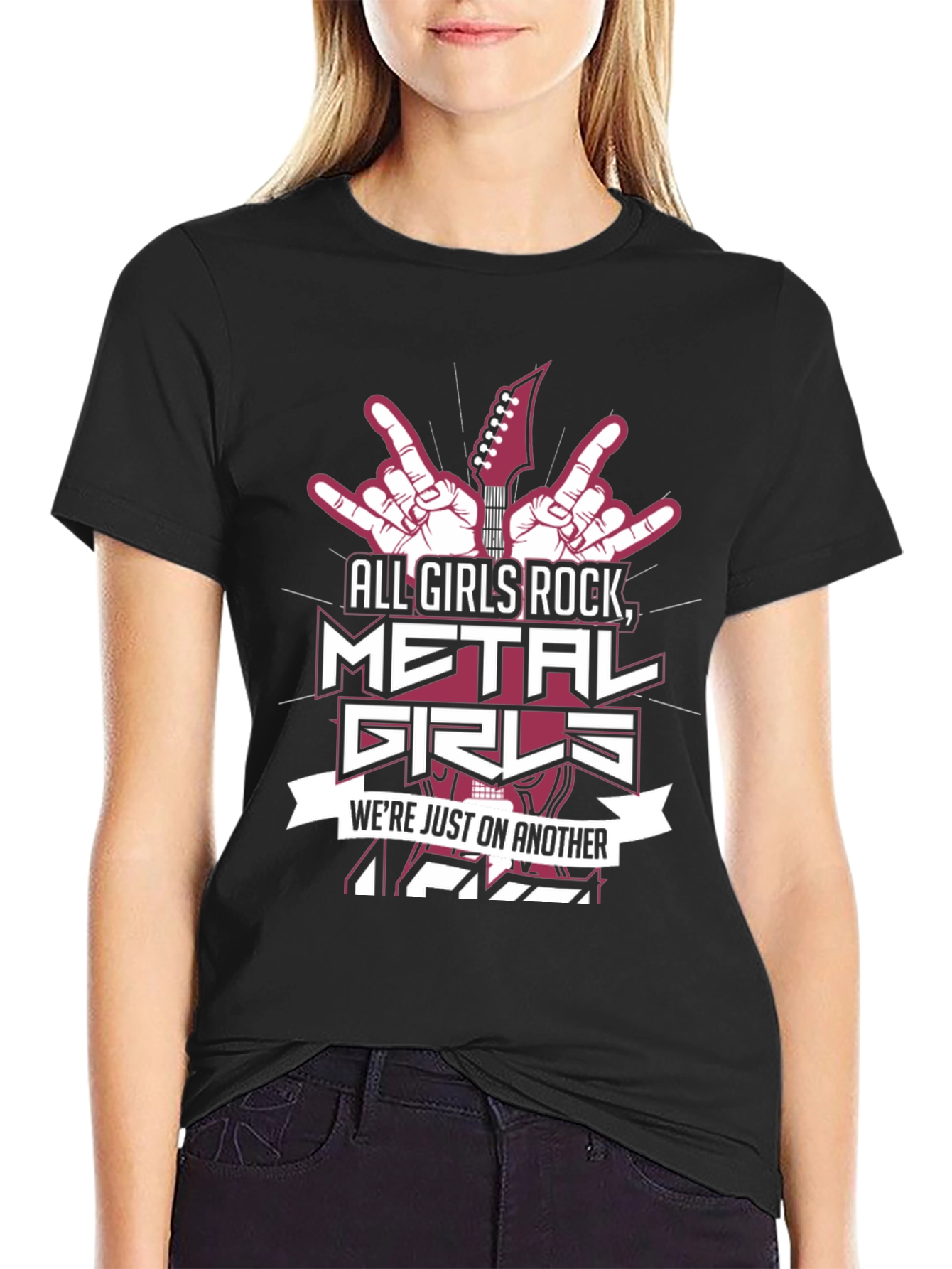 All Girls Rock T-Shirt - Metal Music Design