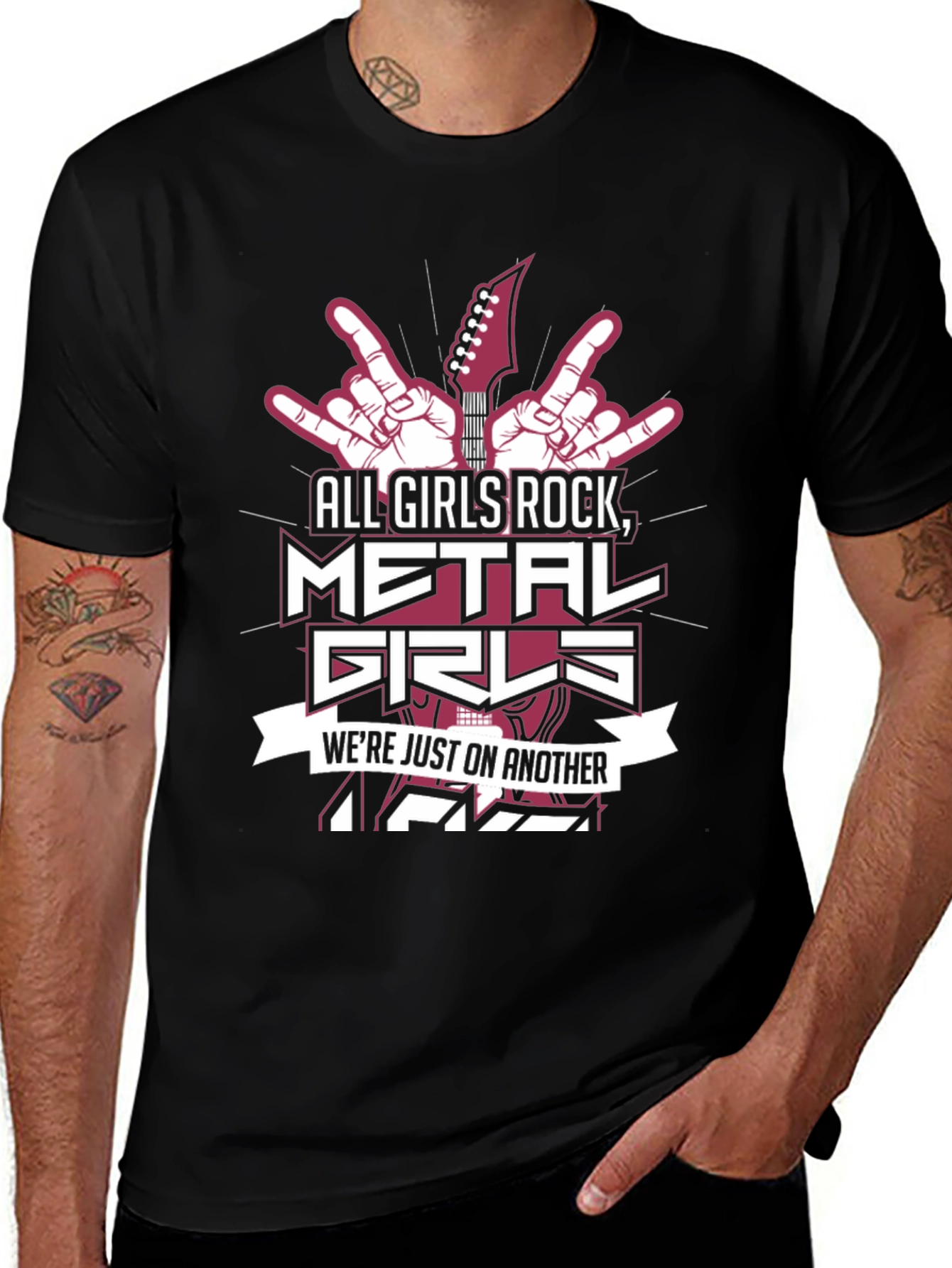 All Girls Rock T-Shirt - Metal Music Design