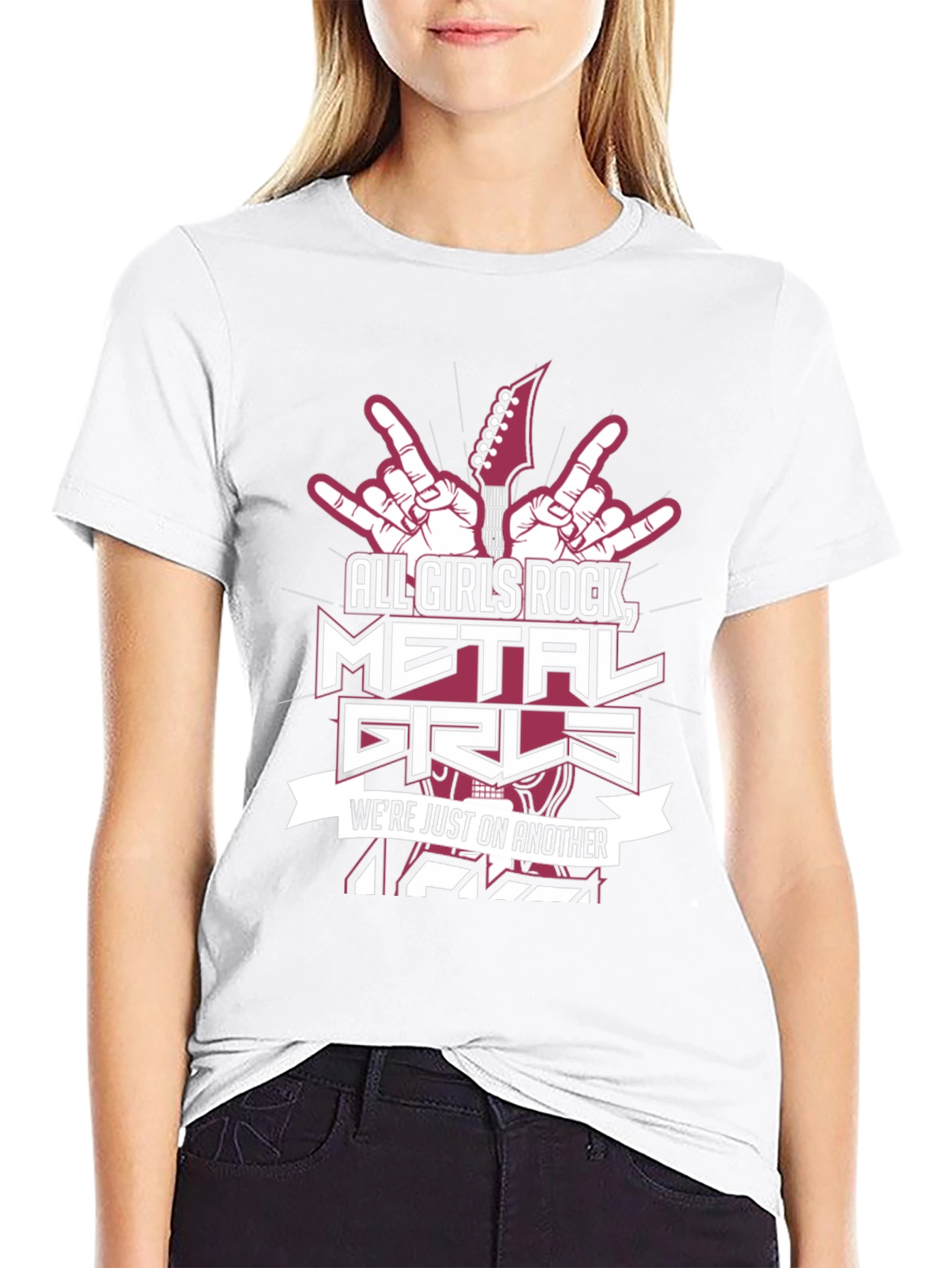 All Girls Rock T-Shirt - Metal Music Design