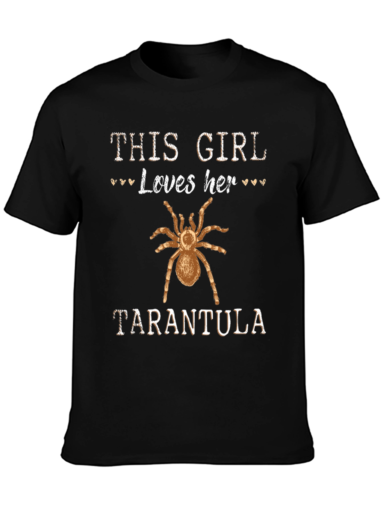 Girl Loves Tarantula Graphic Tee Shirt
