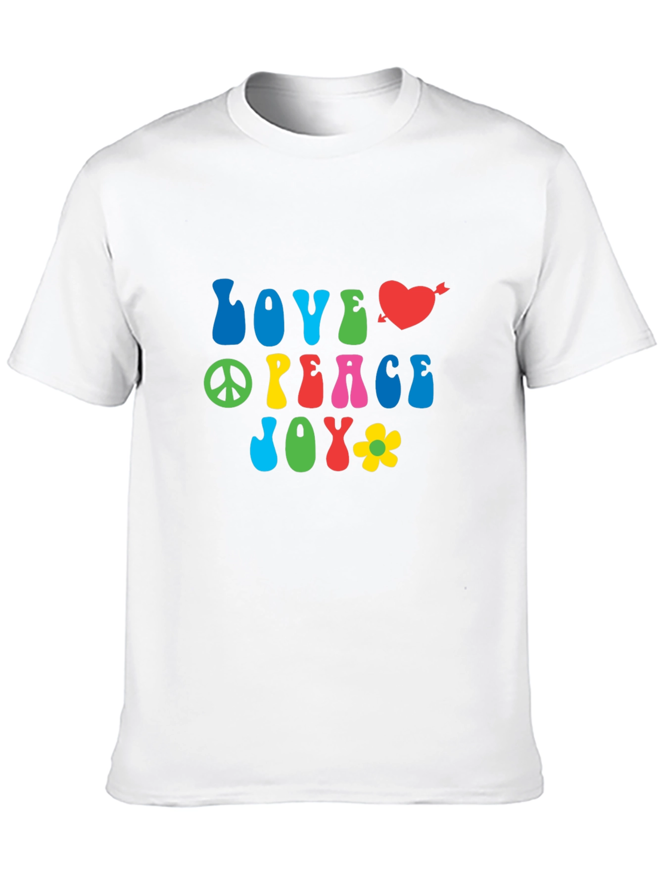 Love Peace Joy Graphic Tee - Retro Style