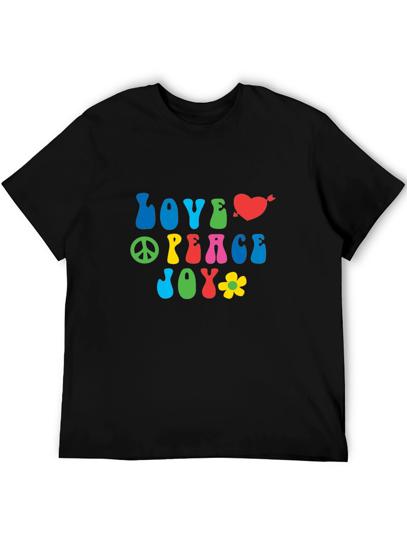 Love Peace Joy Graphic Tee - Retro Style