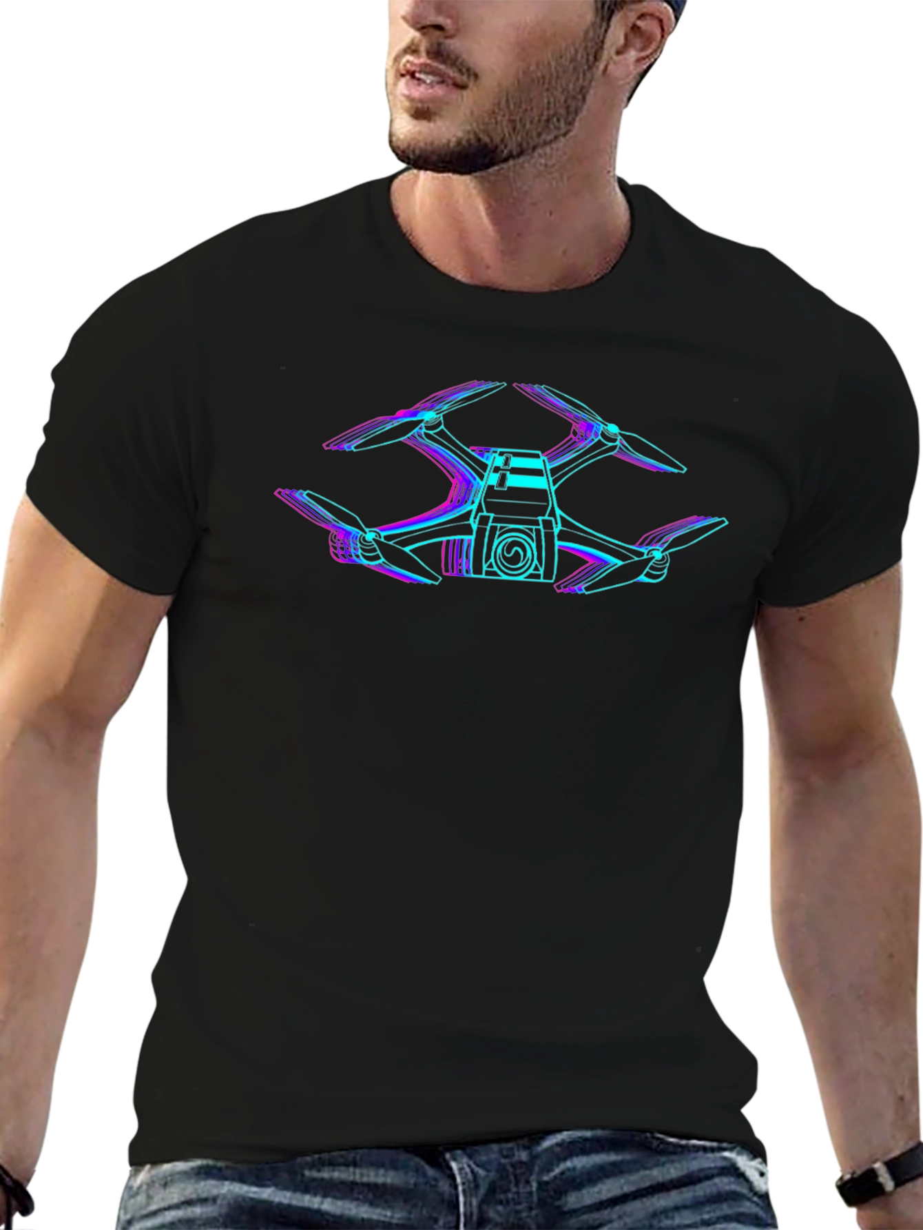 Drone Graphic Black T-Shirt