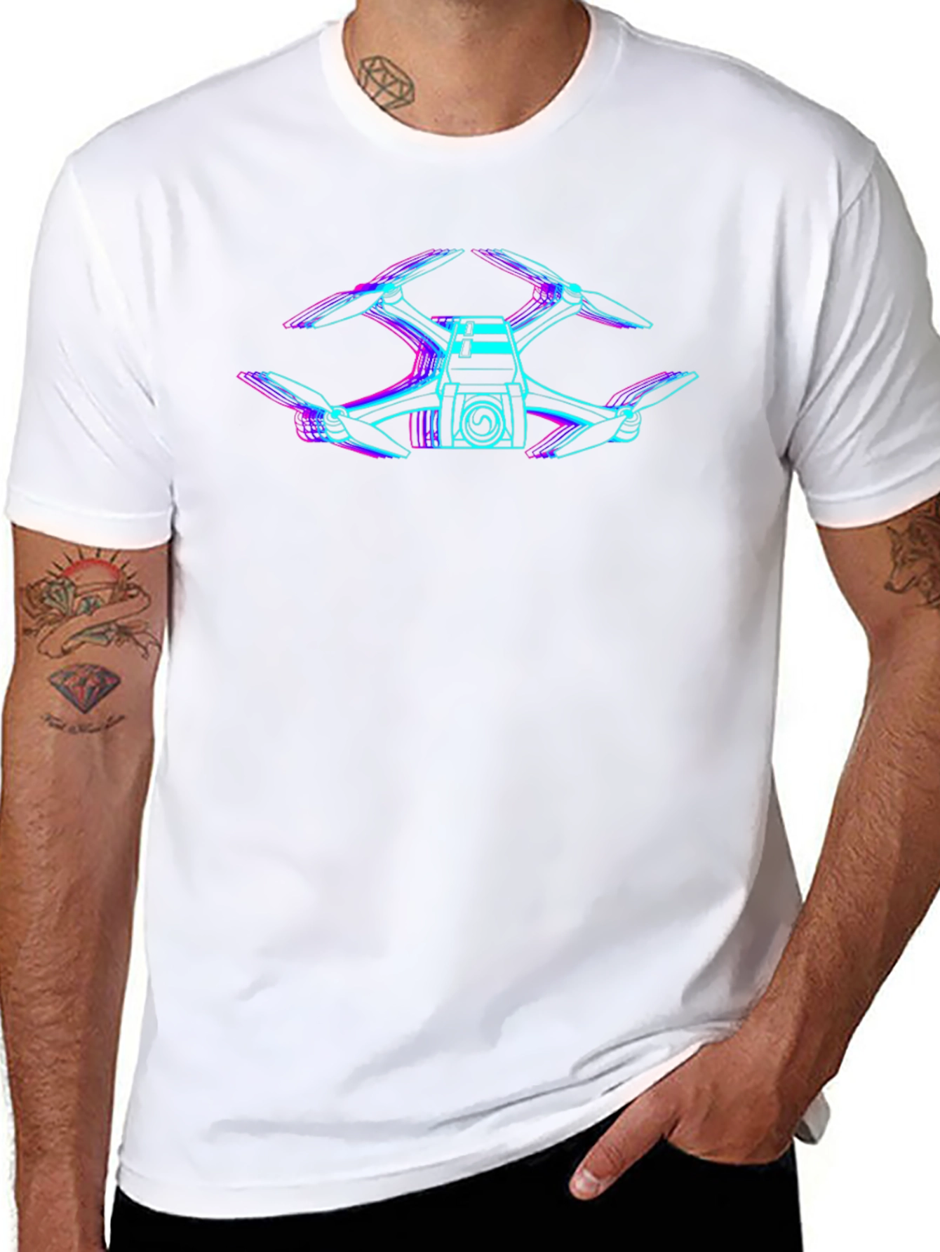 Drone Graphic Black T-Shirt