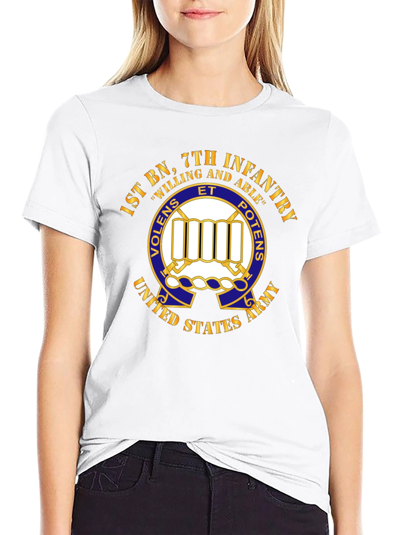 1st BN 7th Infantry Willing and Able T-Shirt
