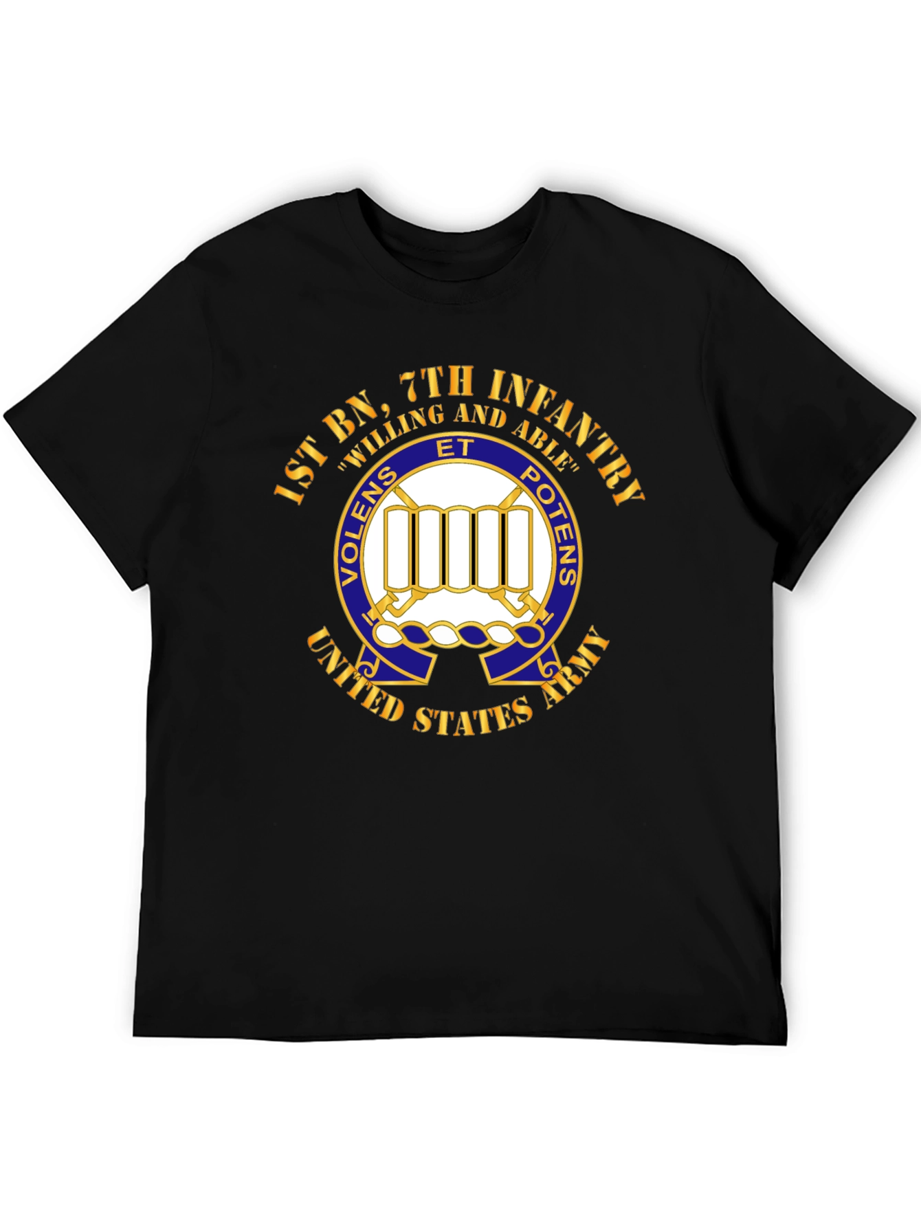 1st BN 7th Infantry Willing and Able T-Shirt