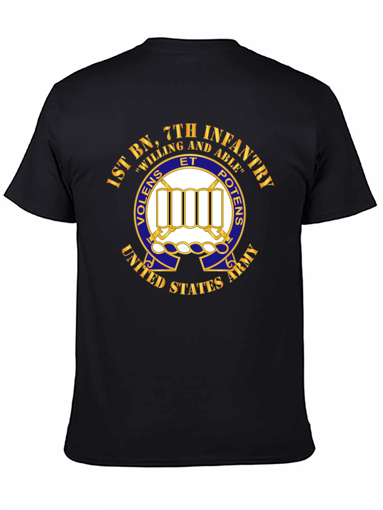 1st BN 7th Infantry Willing and Able T-Shirt