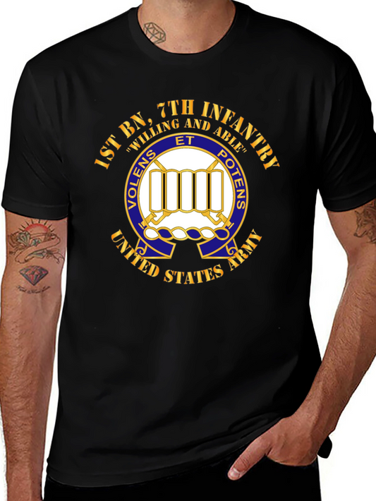 1st BN 7th Infantry Willing and Able T-Shirt