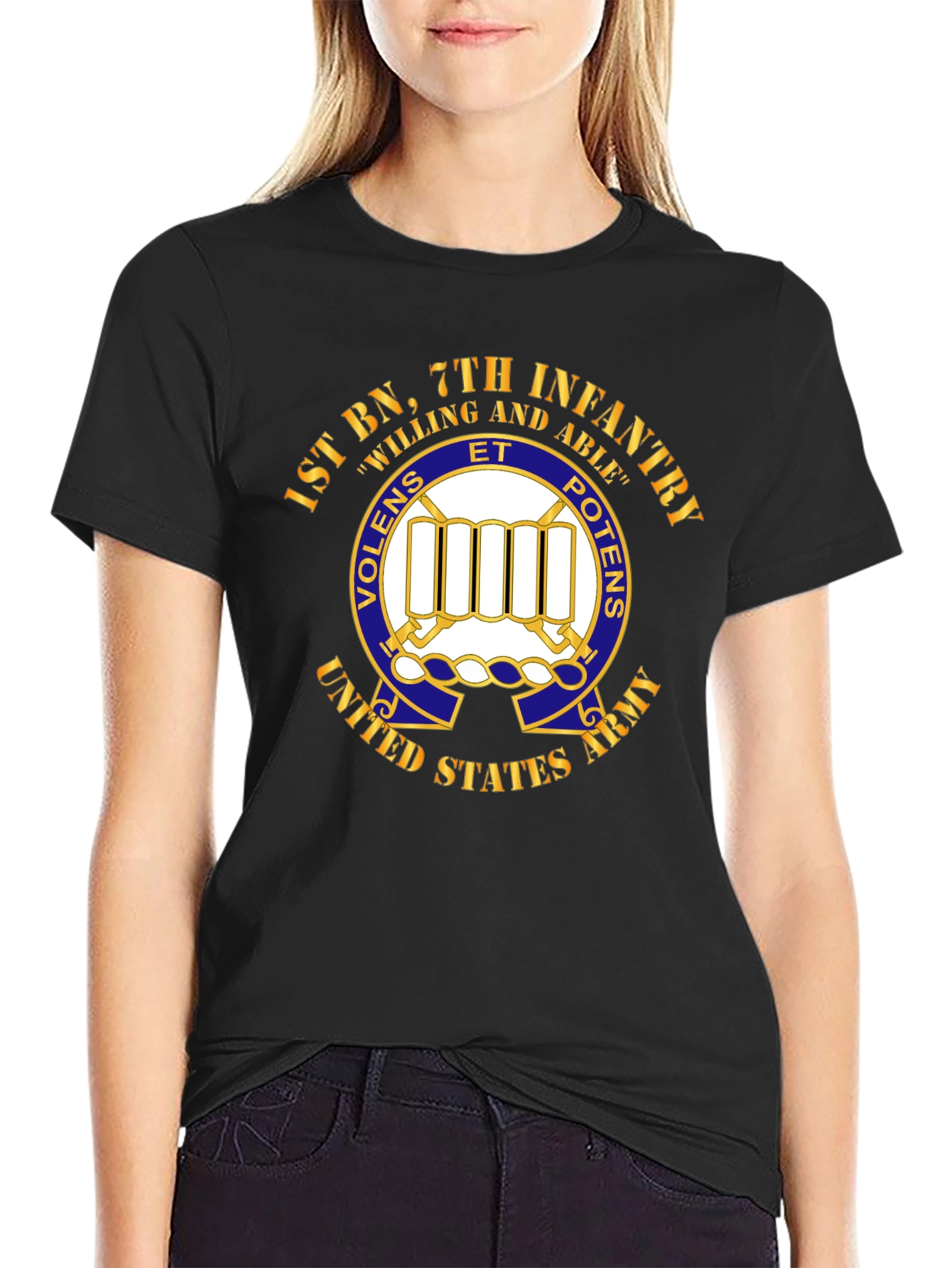 1st BN 7th Infantry Willing and Able T-Shirt