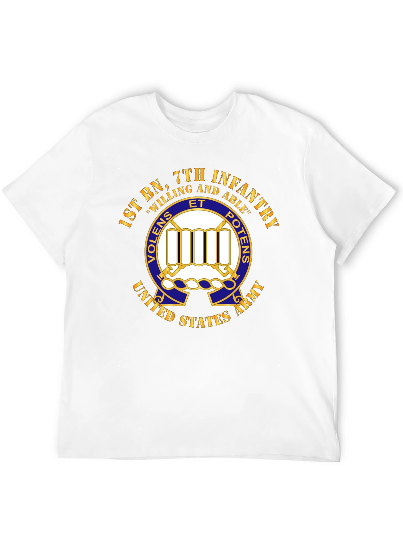 1st BN 7th Infantry Willing and Able T-Shirt
