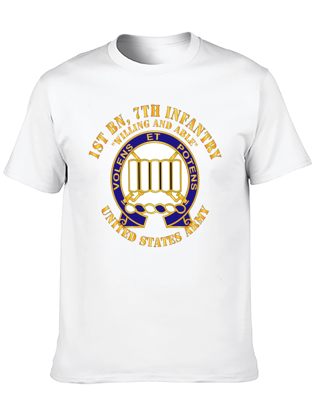 1st BN 7th Infantry Willing and Able T-Shirt