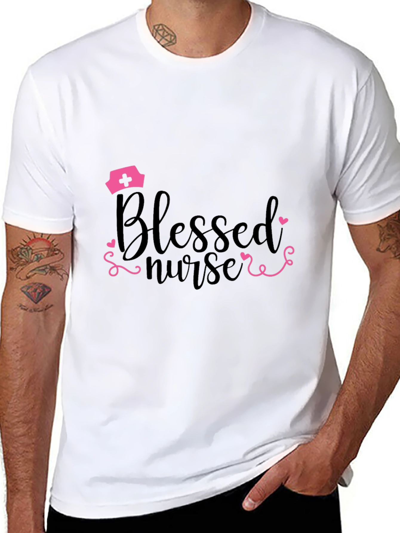 Blessed Nurse Graphic T-Shirt - Black