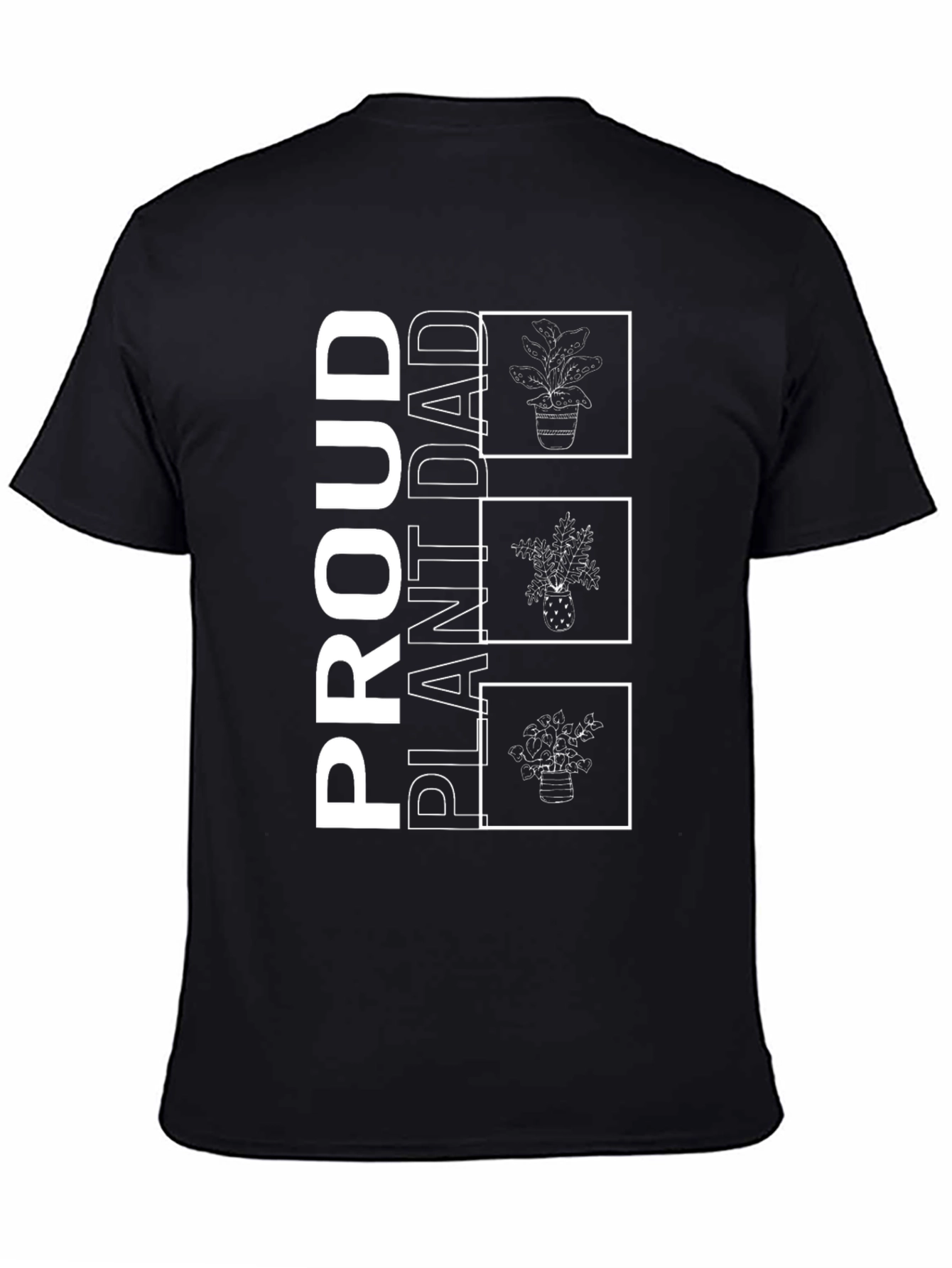 Proud Plant Dad Black Graphic T-Shirt