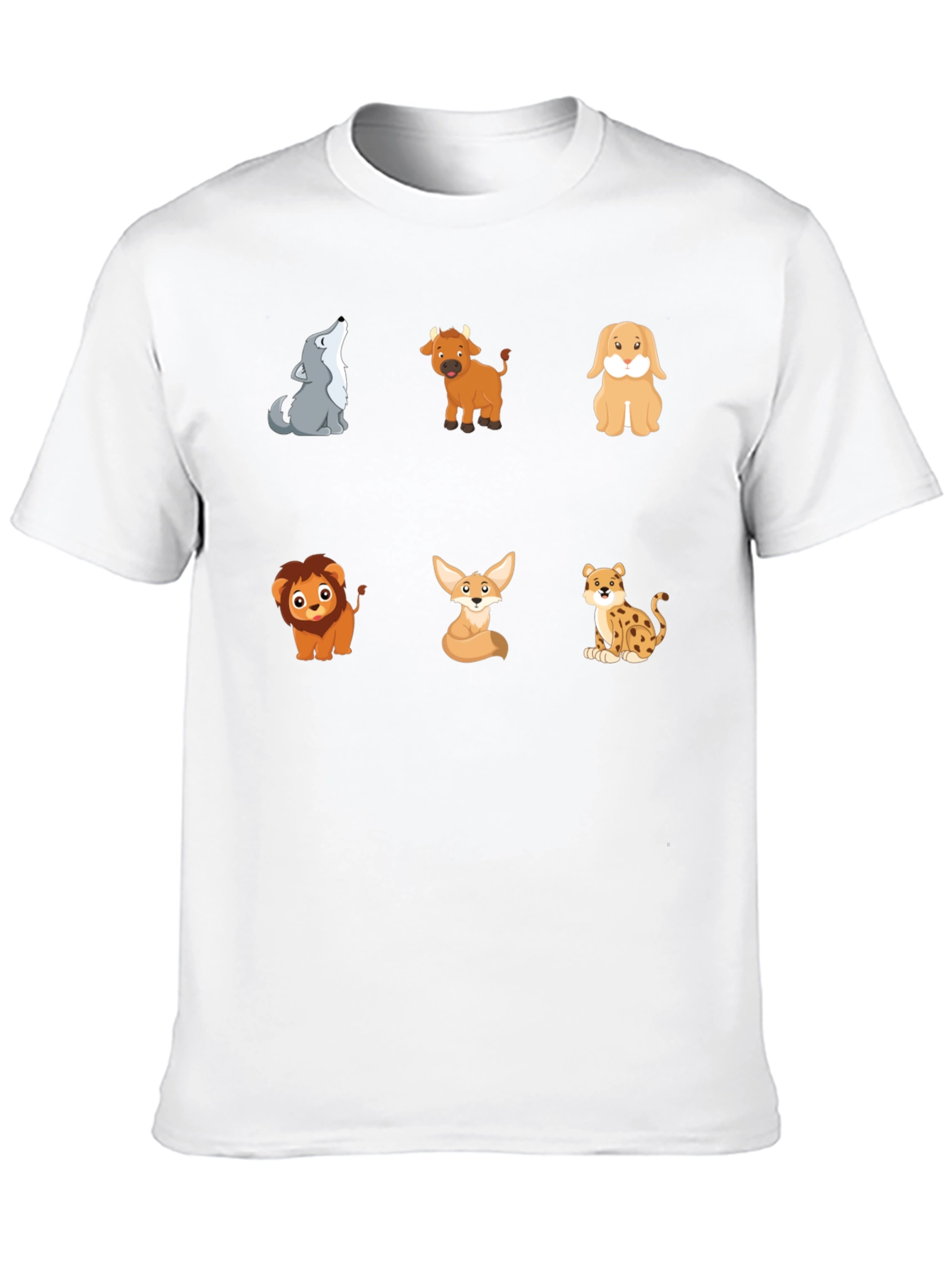 Animal Cartoon Print Black T-Shirt