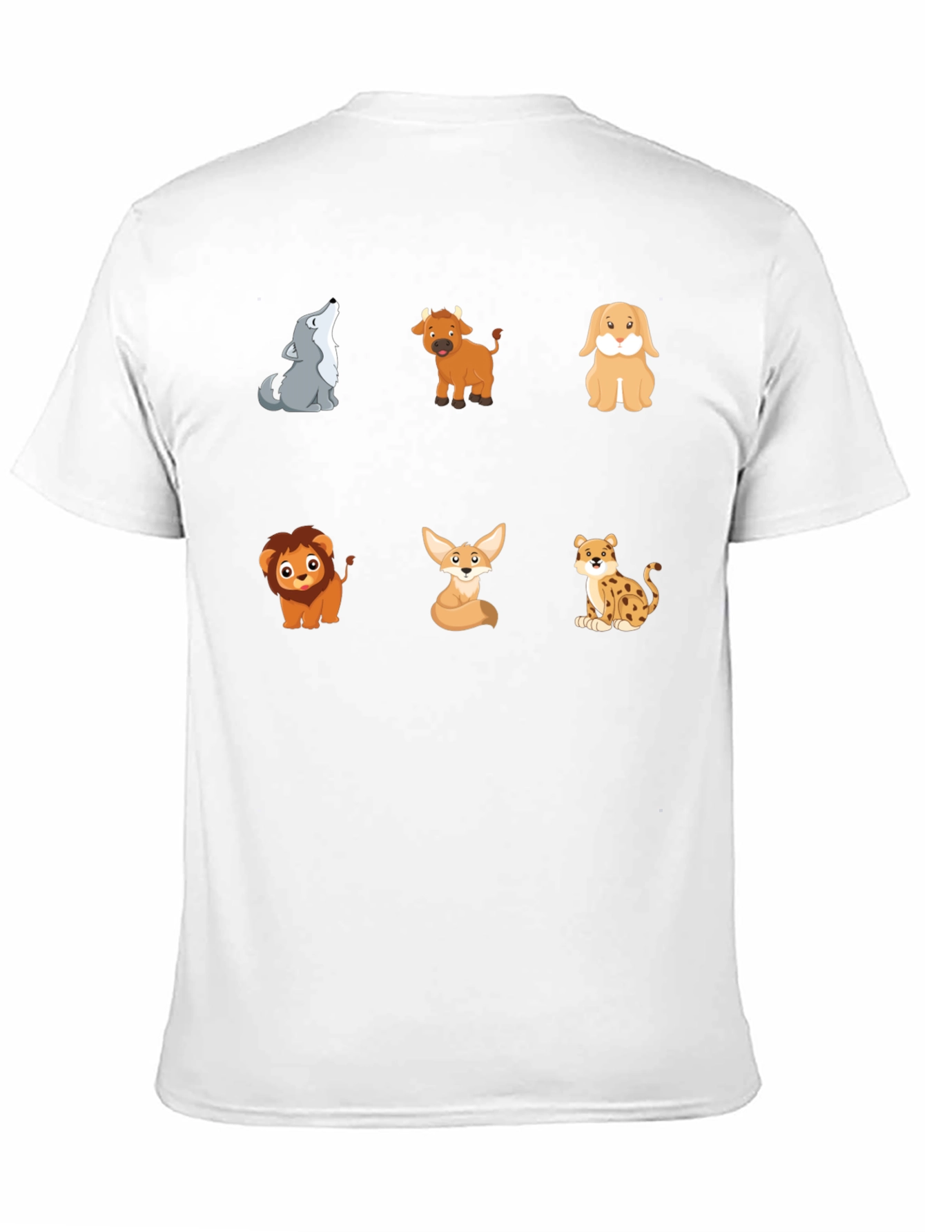Animal Cartoon Print Black T-Shirt