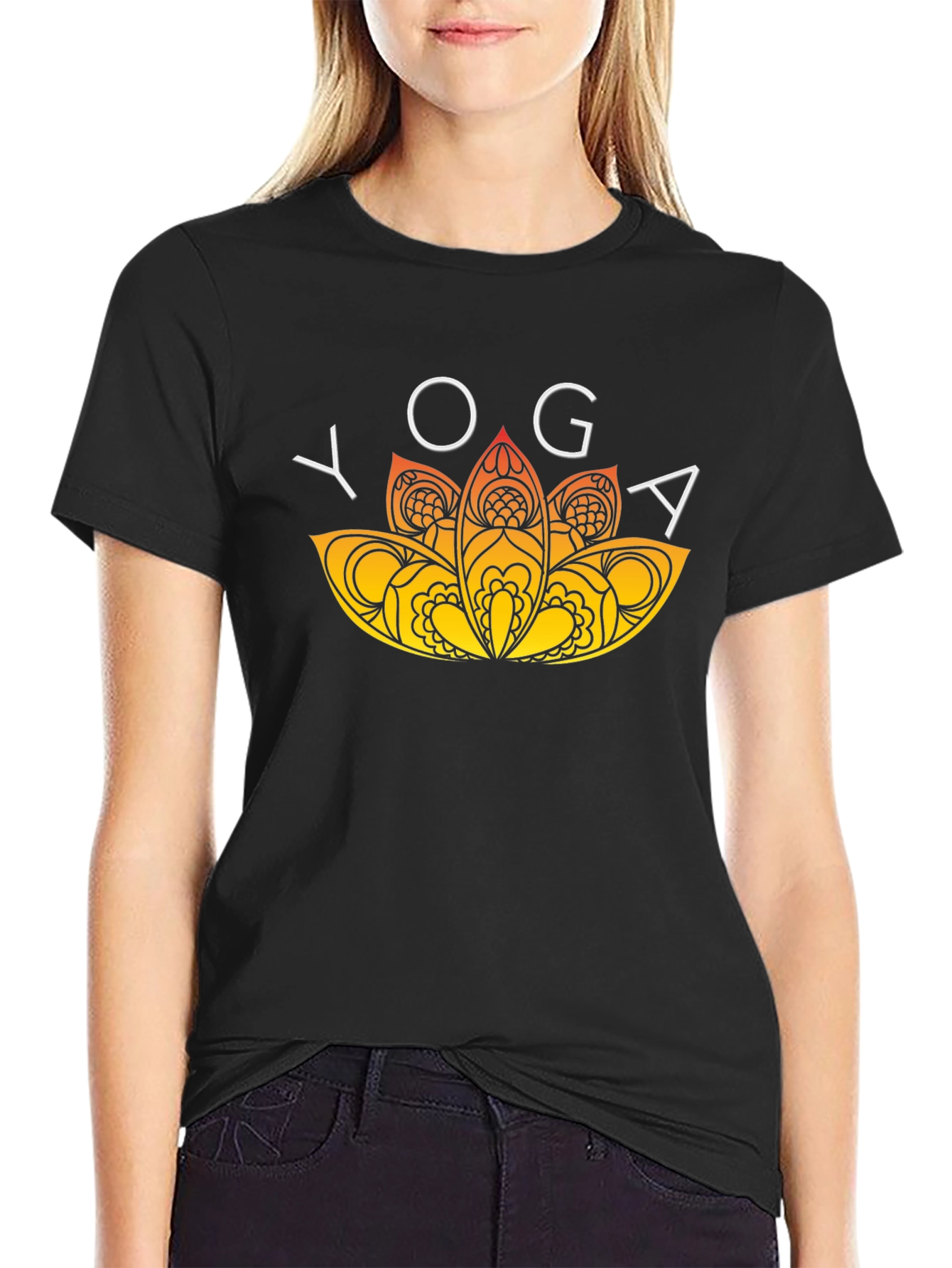 Yoga Lotus Graphic Tee - Relaxed Fit