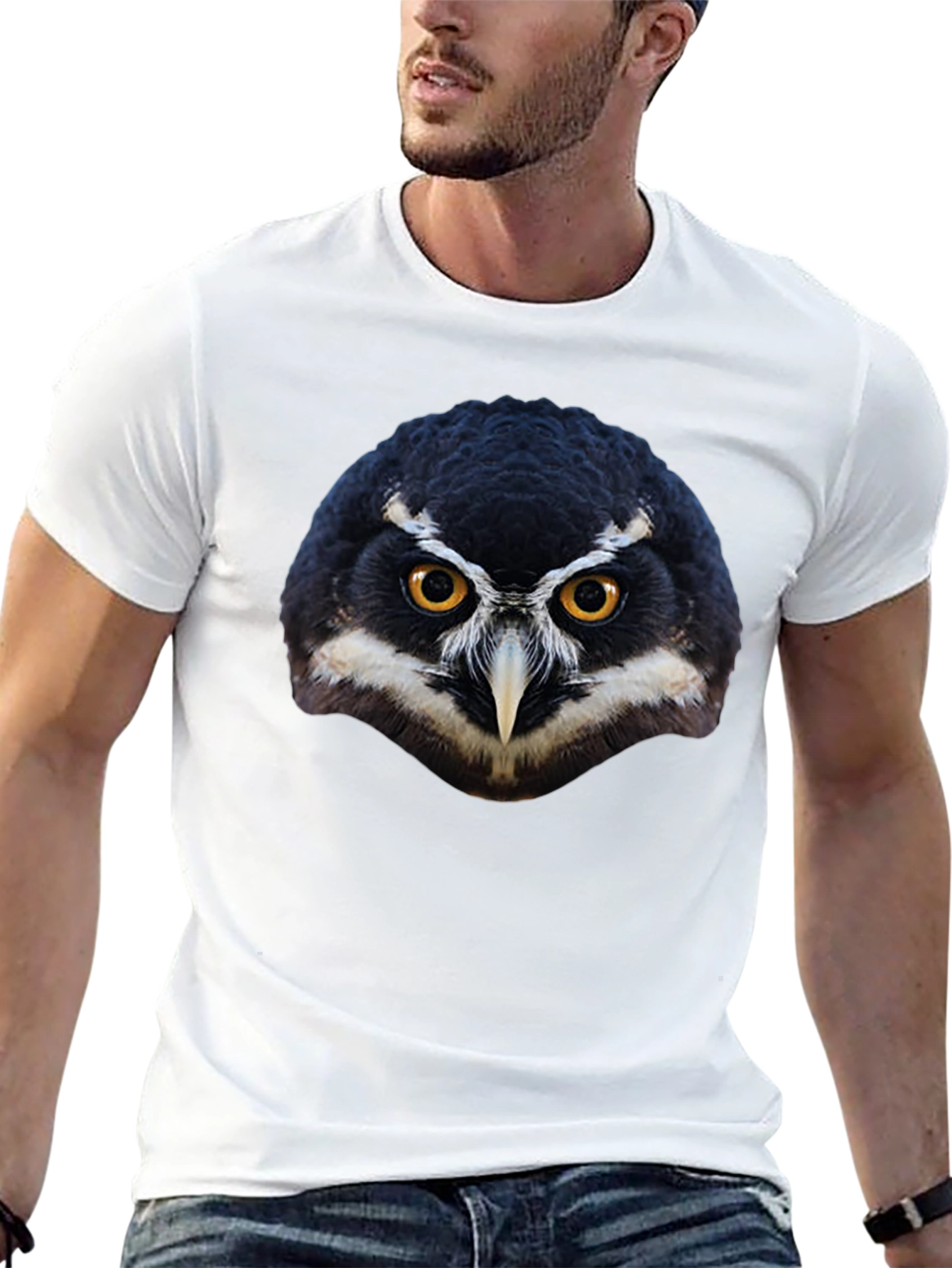 Owl Face Graphic Black T-Shirt