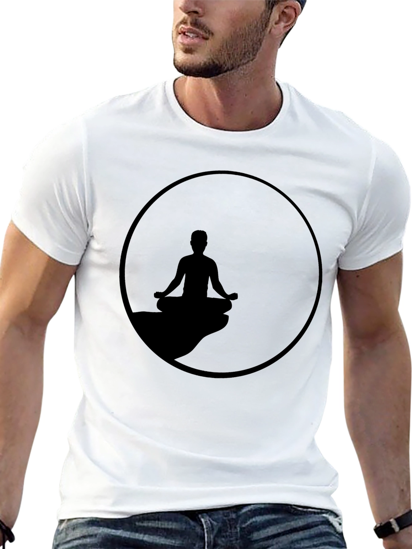 Zen Meditation T-Shirt - Relaxed Fit Black Tee
