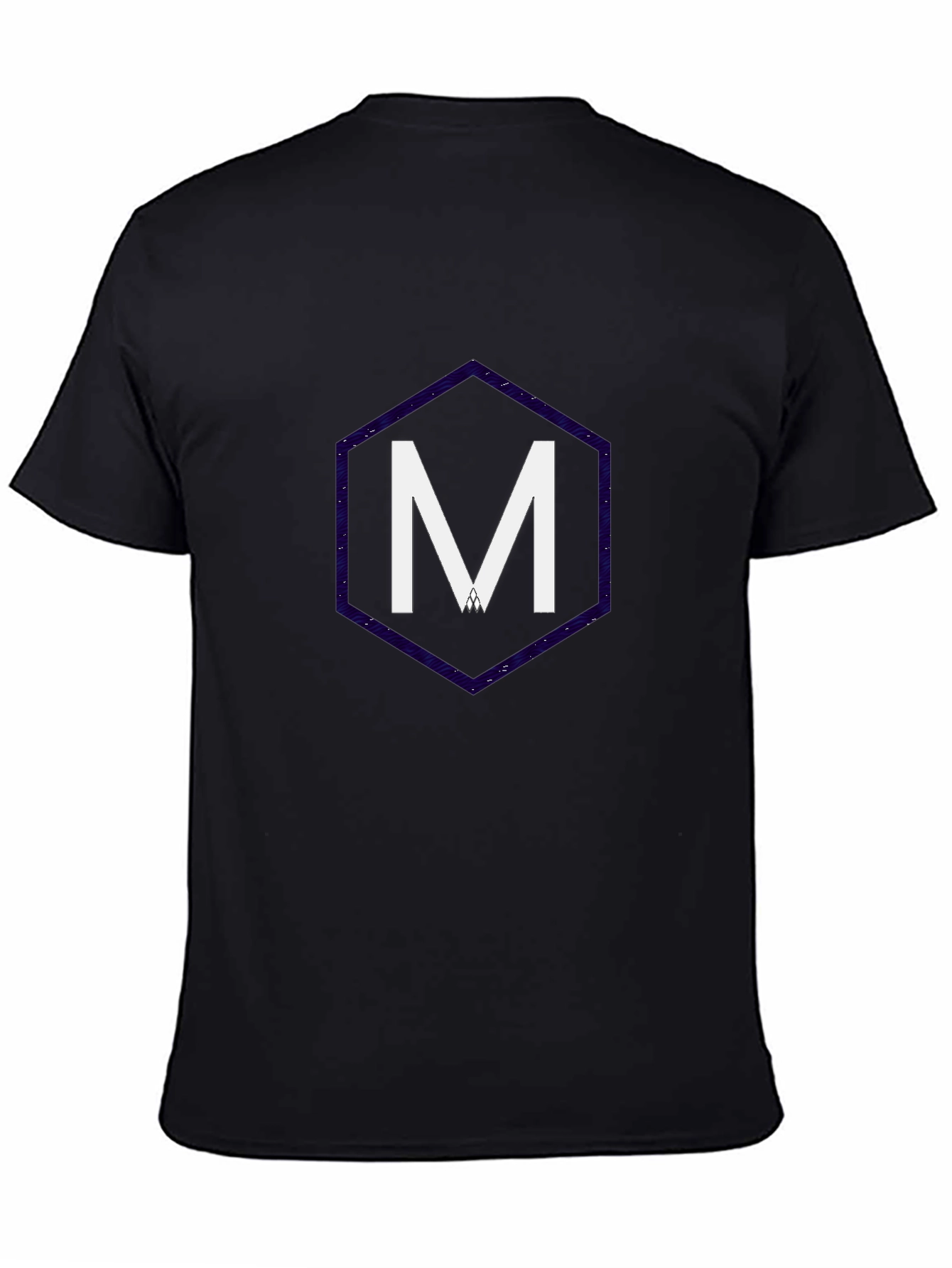 Modern Geometric M Graphic Tee - Stylish Black T-Shirt