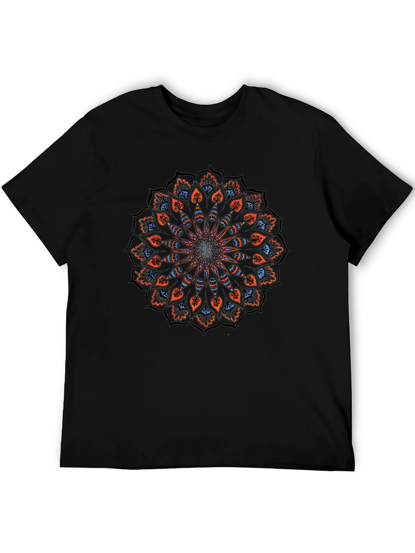 Mandala Graphic Tee - Black Cotton Blend