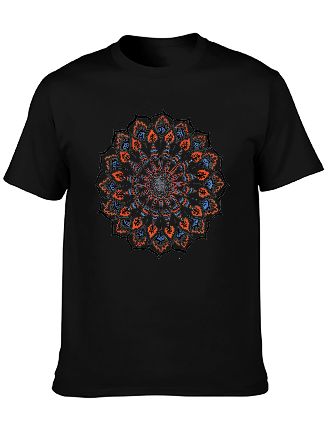 Mandala Graphic Tee - Black Cotton Blend