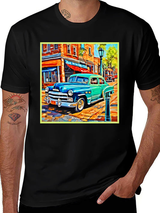 Vintage Car Graphic Tee - Classic Automotive Art Shirt