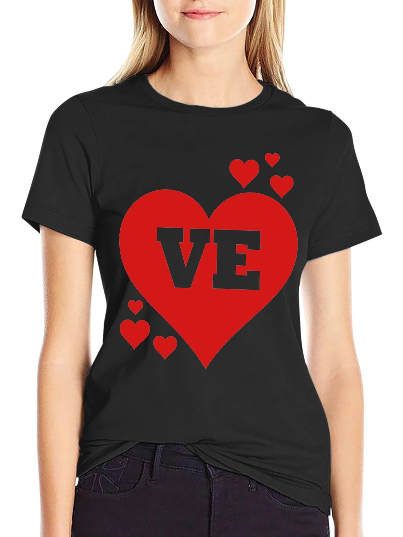 Love Valentines Day Heart Graphic Tee Shirt
