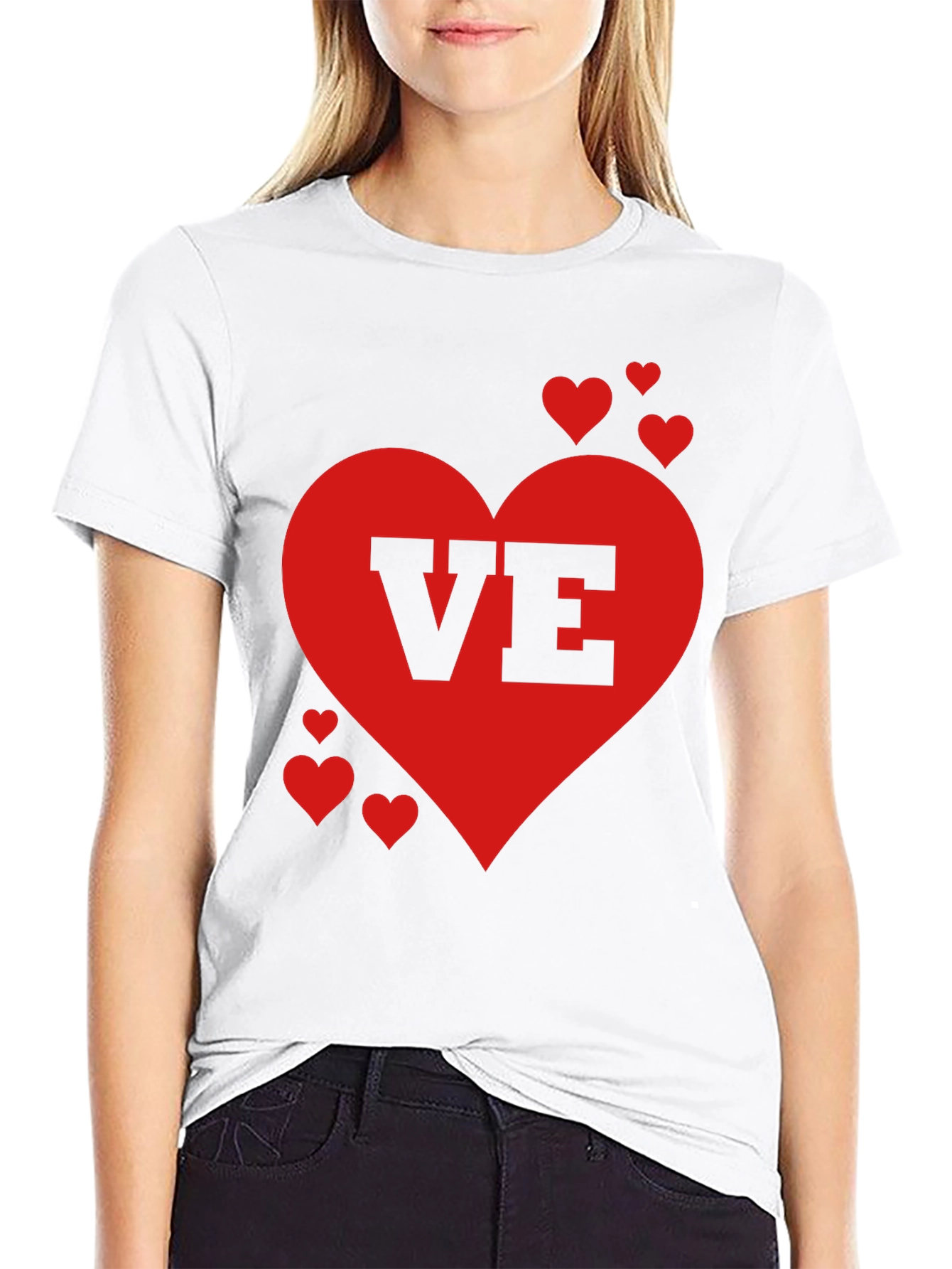 Love Valentines Day Heart Graphic Tee Shirt